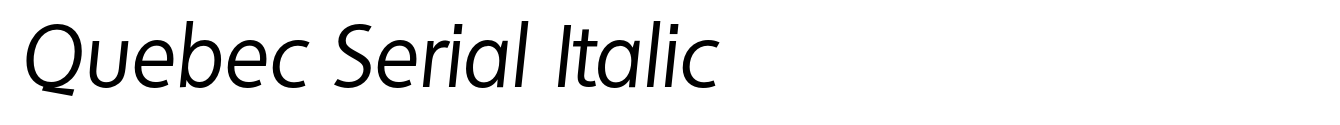 Quebec Serial Italic